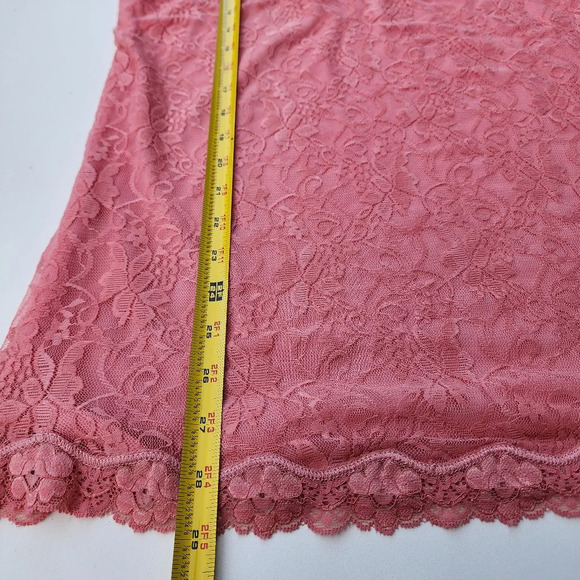 NWT Maurices Womens Cami Tank Top Coral Pink Lined Lace Stretch Boho Plus 1 1X - Picture 10 of 11